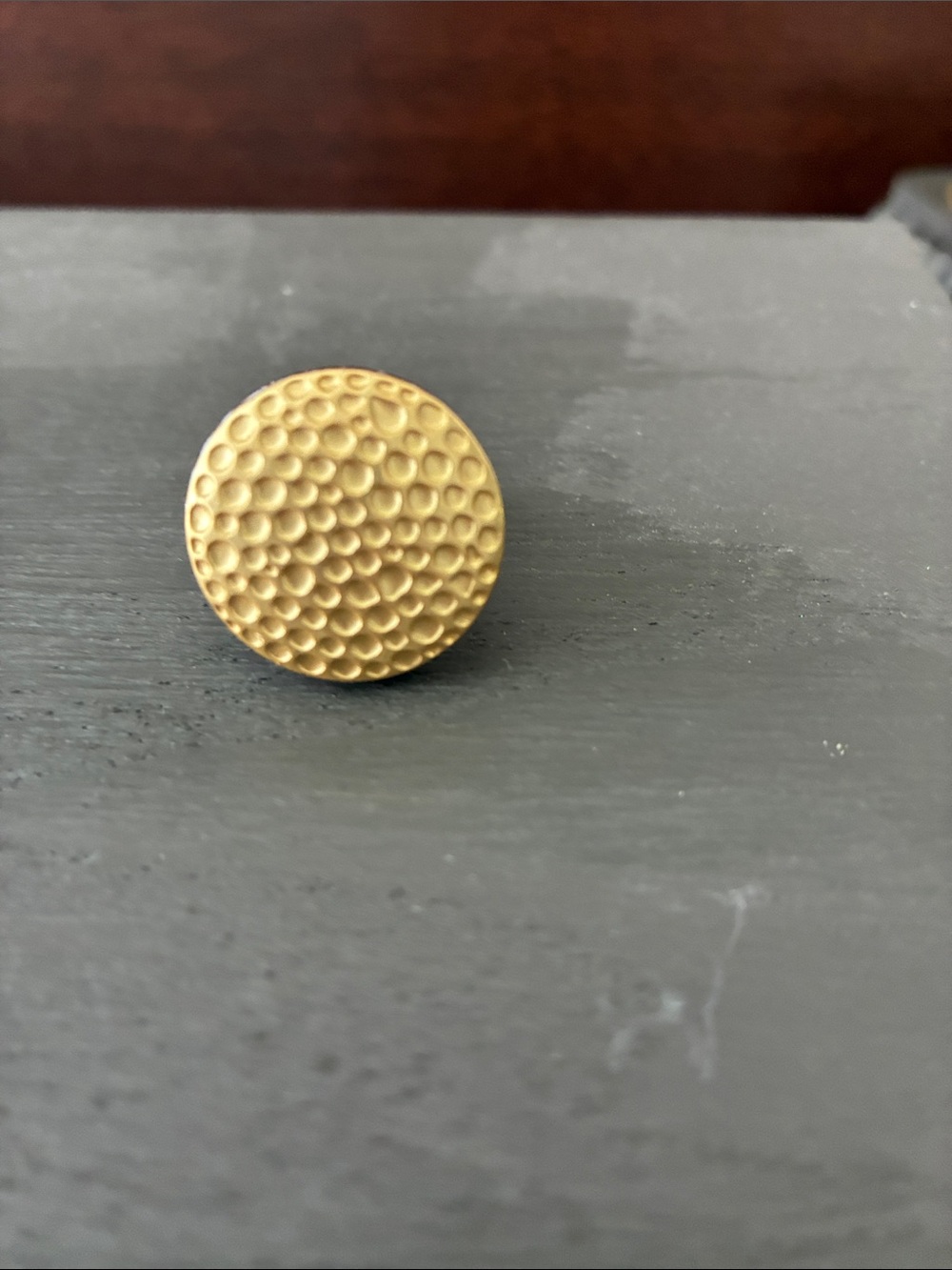 Park Lane ‘Gilded’ Textured Round Gold Tone Statement Ring - Picture 4 of 6